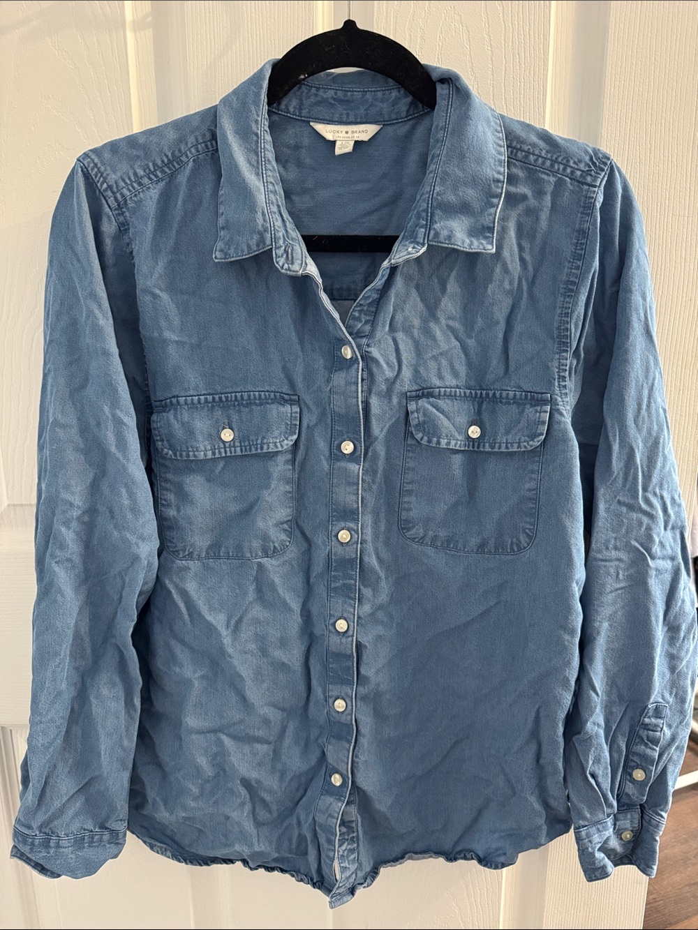 Lucky Brand Washed Blue Long-Sleeve Button-Down Shirt